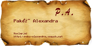 Pakó Alexandra névjegykártya